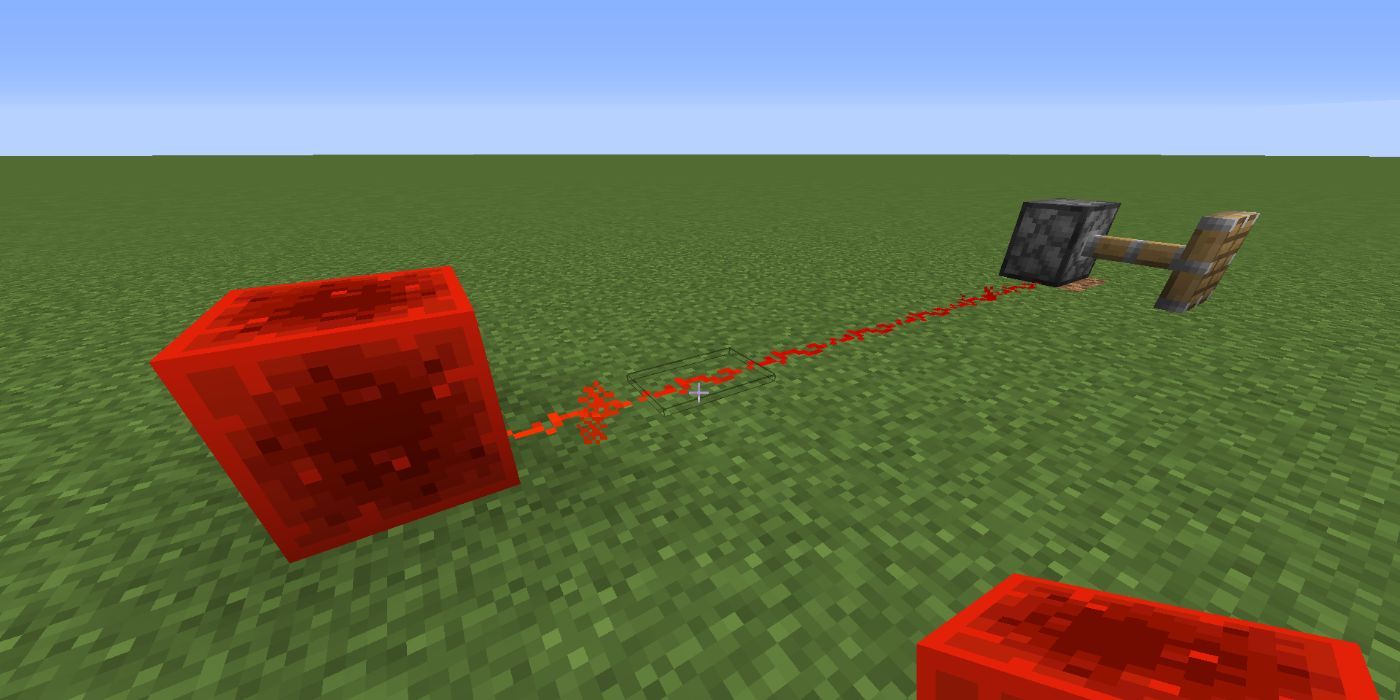 Minecraft Redstone Block Powering A Piston