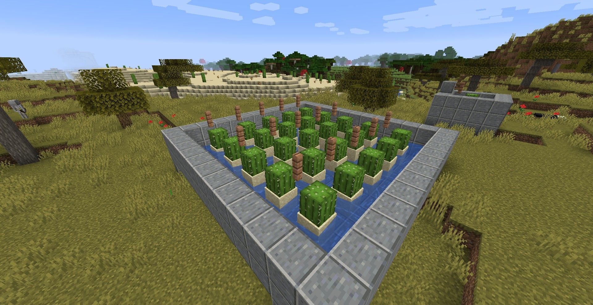 Simpel Bonemeal farm in minecraft repeated for efficiency