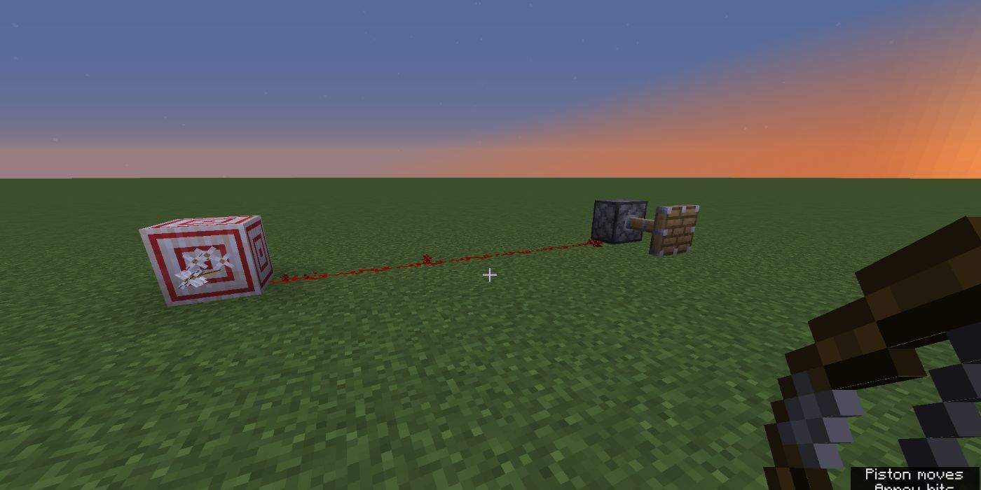 Minecraft Target Activating A Piston