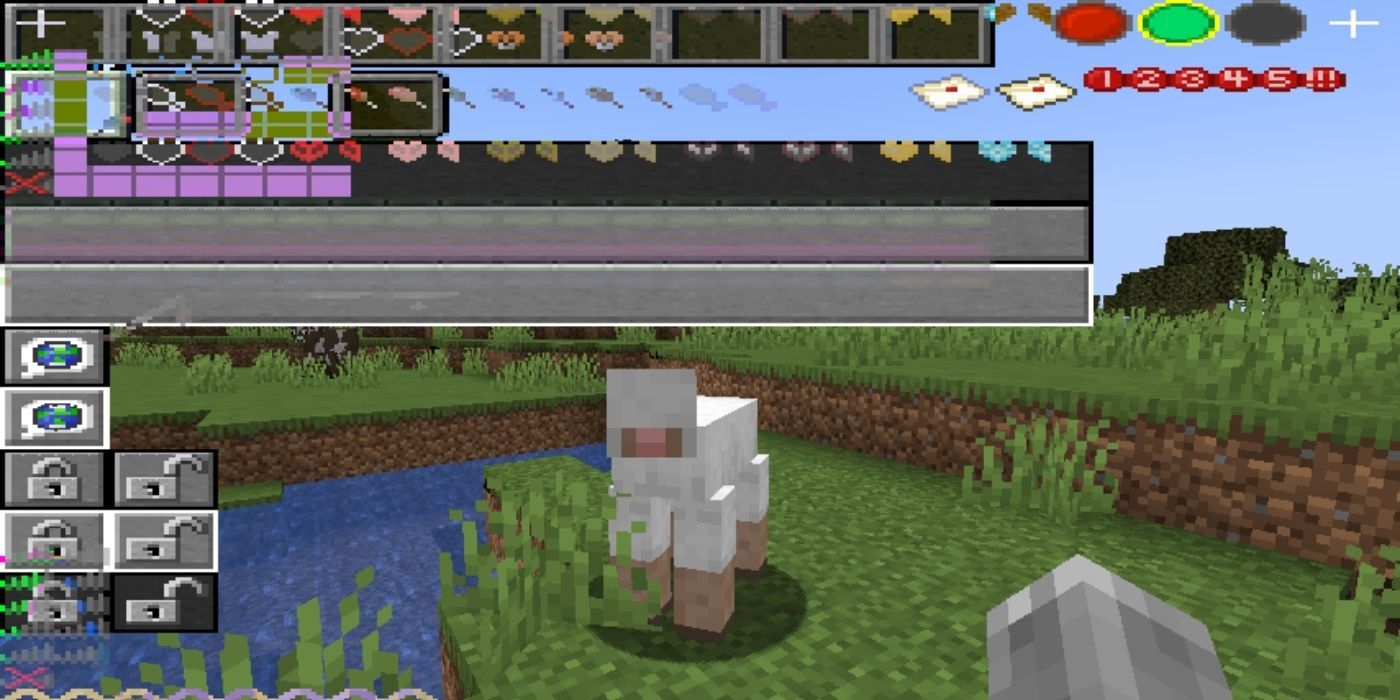 Minecraft Visual Glitch Bug Solution - Screenshot from a Minecraft player where their screen has glitched out and is showing a lot of incorrect stuff