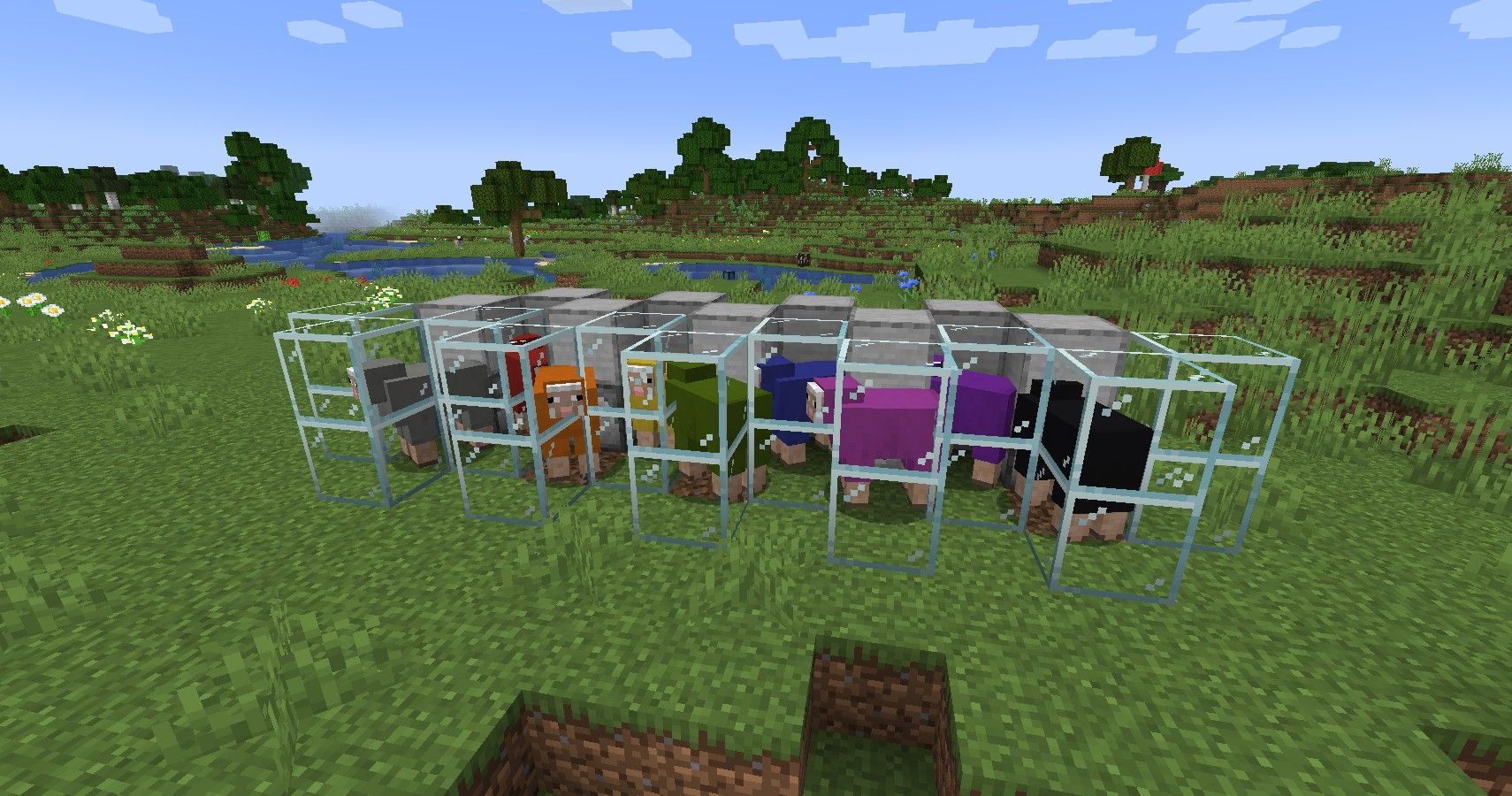 minecraft wool farm with more sheep
