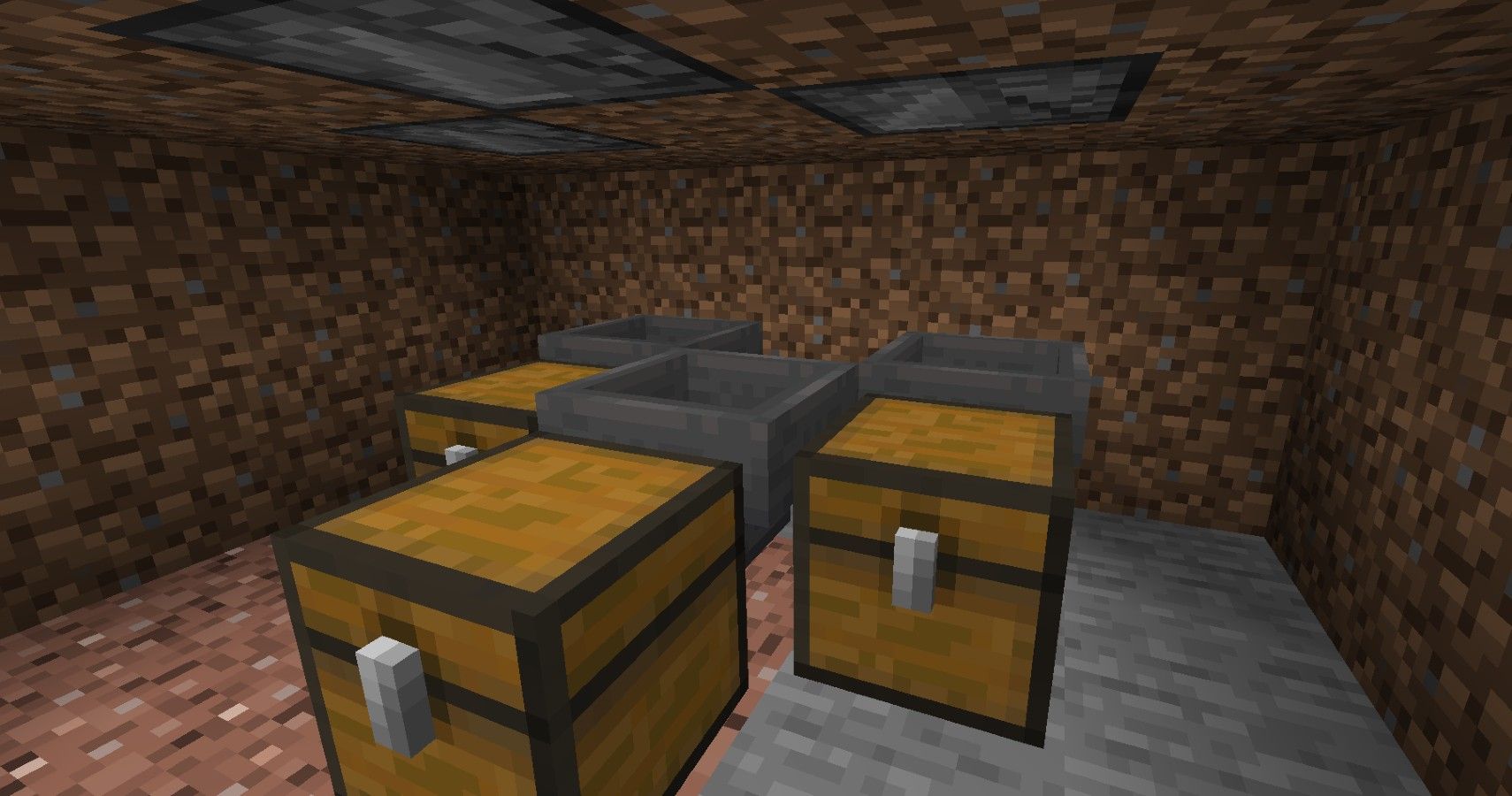 chests and hopper layout for minecraft wool farm