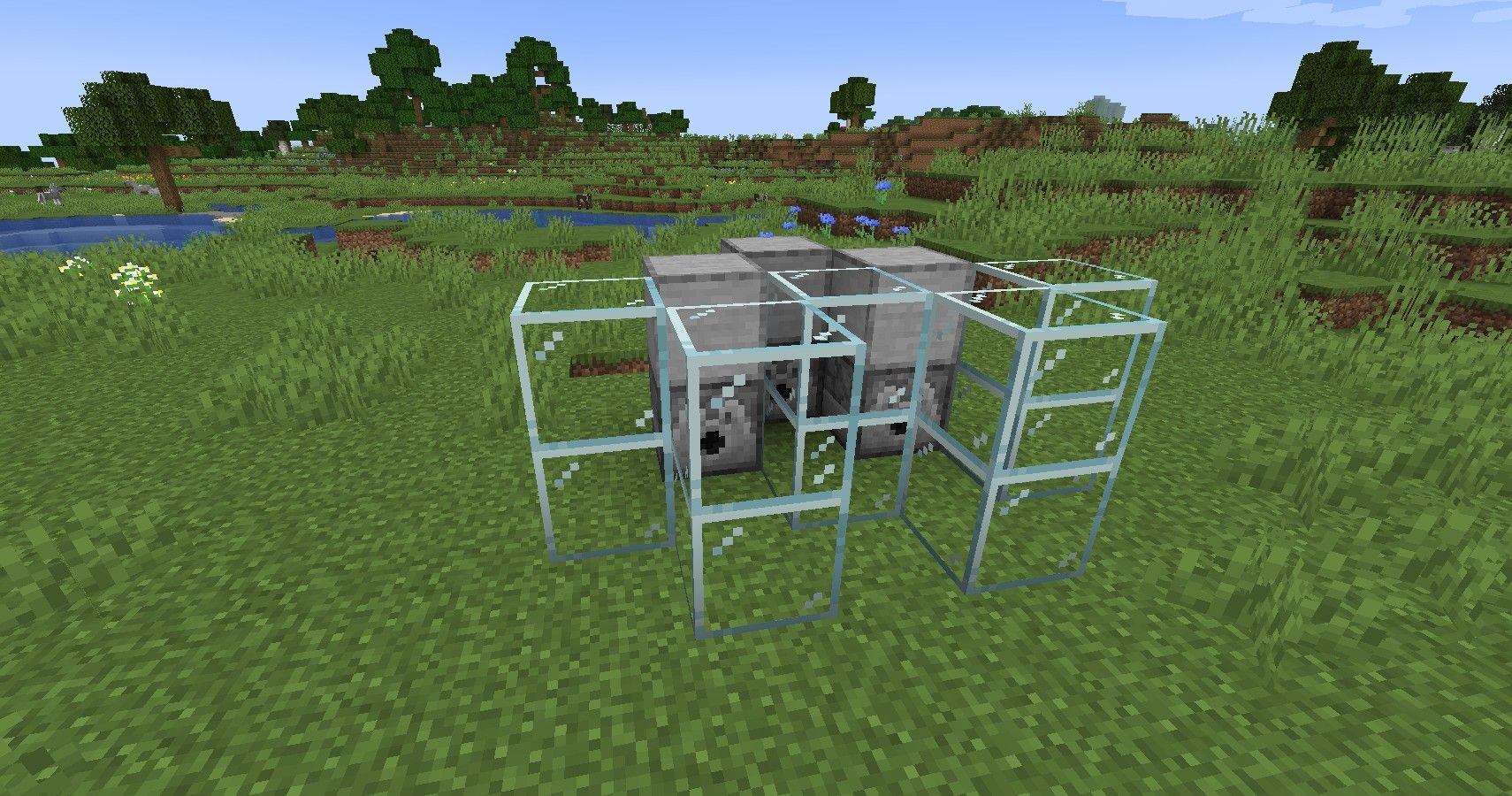 glass fram built for minecraft wool farm