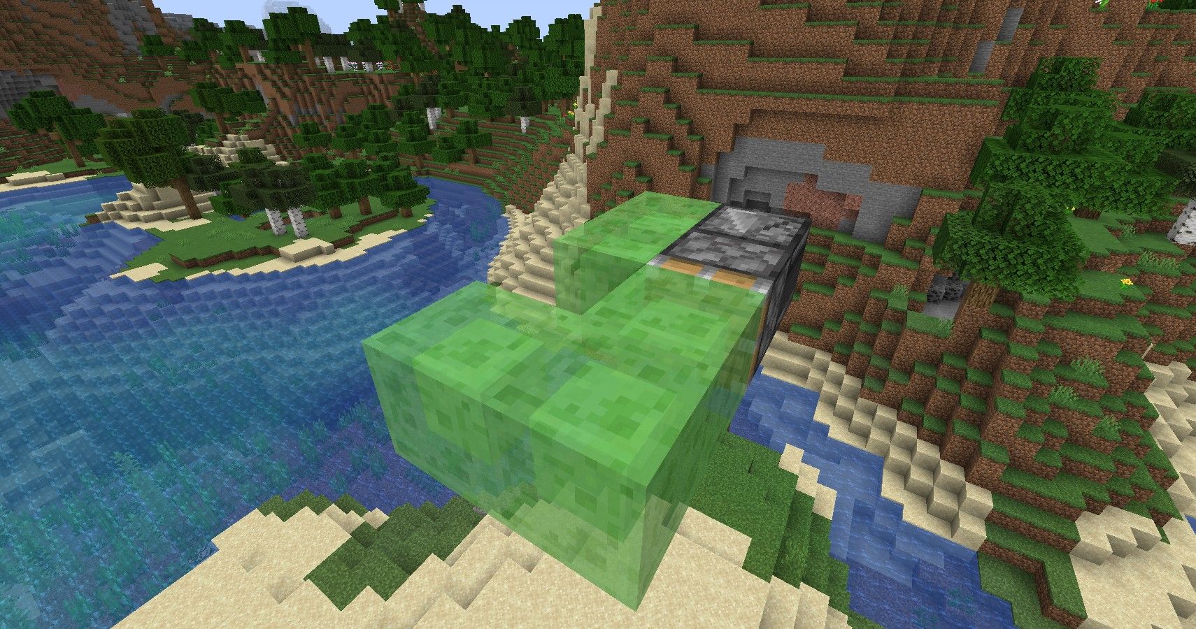 minecraft slime and piston base for flying machine