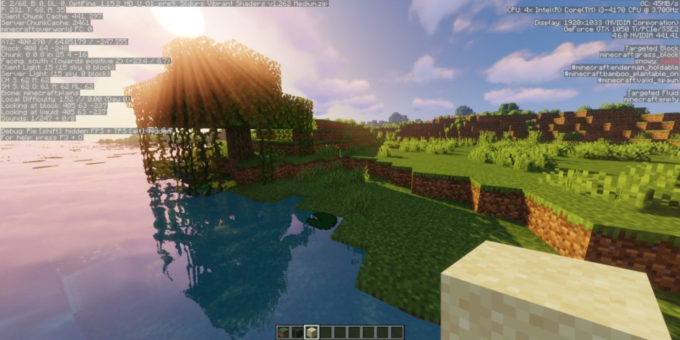 Minecraft mod optifine water sunrise