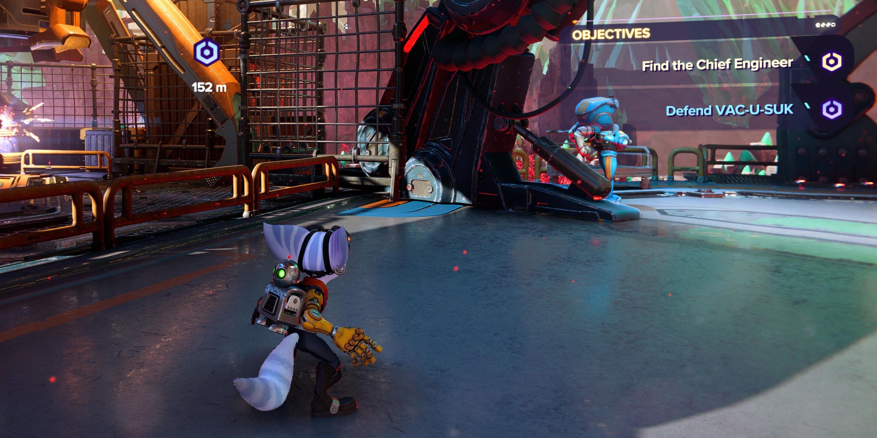 Objective Markers and Quest Details in Ratchet and Clank: Rift Apart