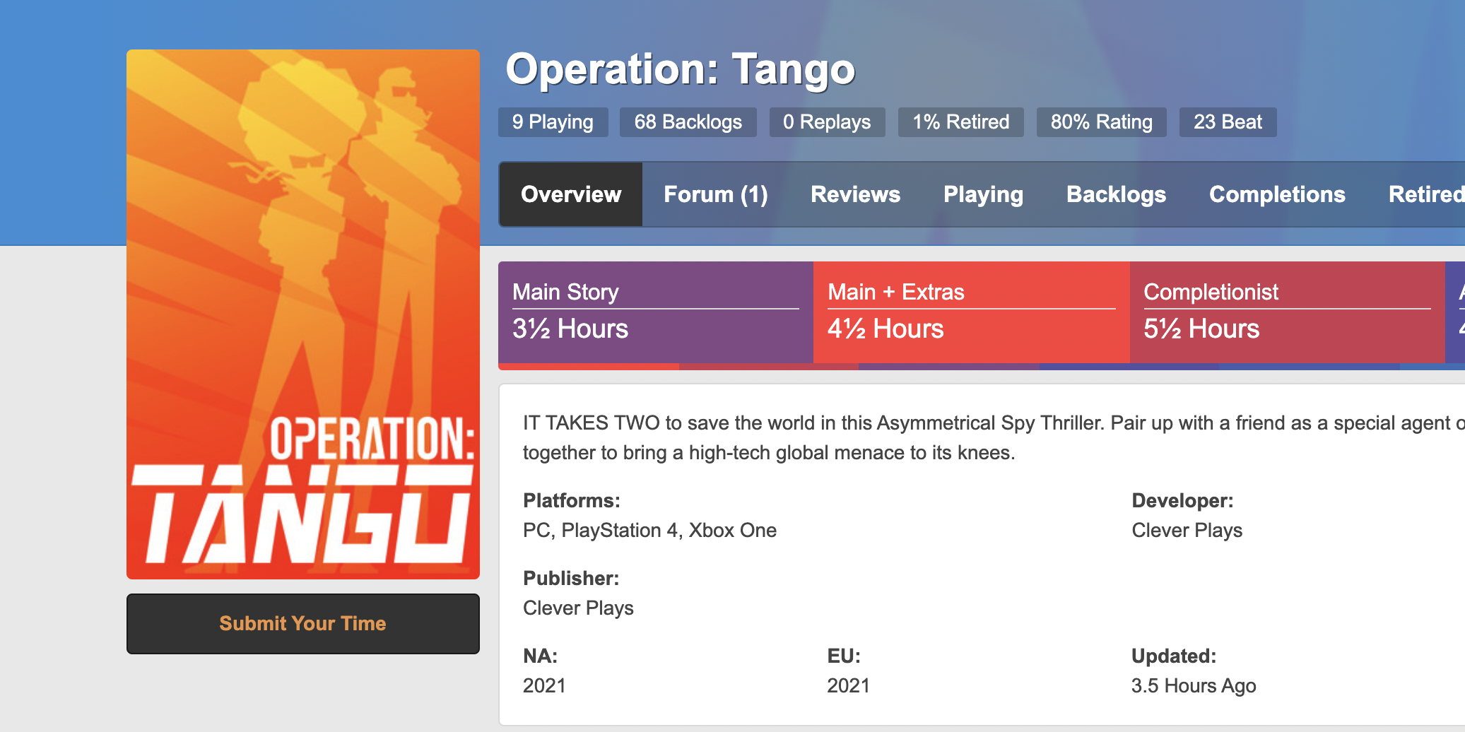 Operation Tango How Long To Beat