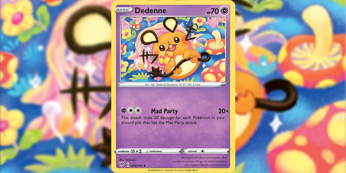 Mad Party Dedenne from the Pokemon TCG