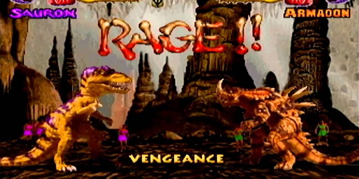 Sauron and Armadon face off in Primal Rage