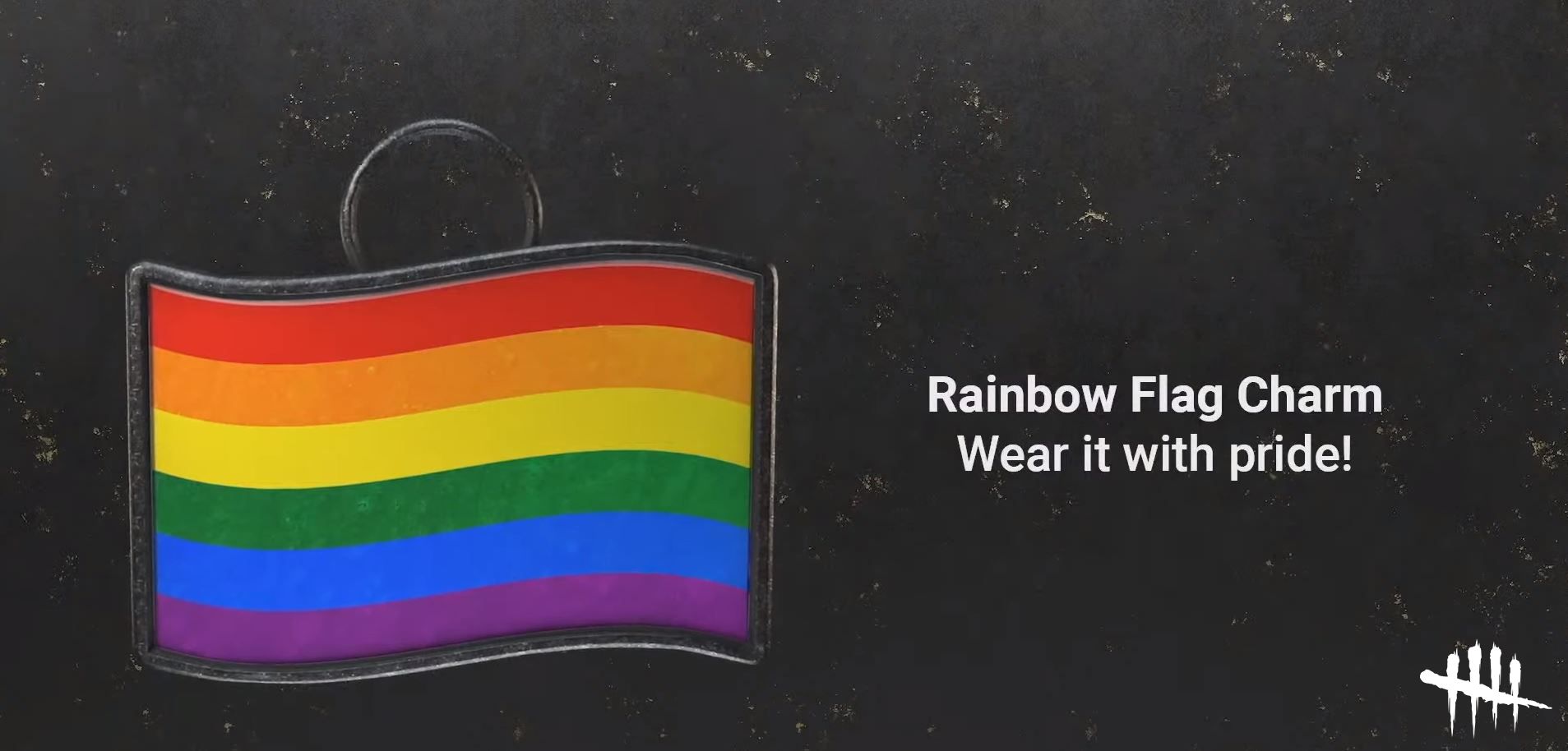 Dead By Daylight's rainbow flag charm for Pride