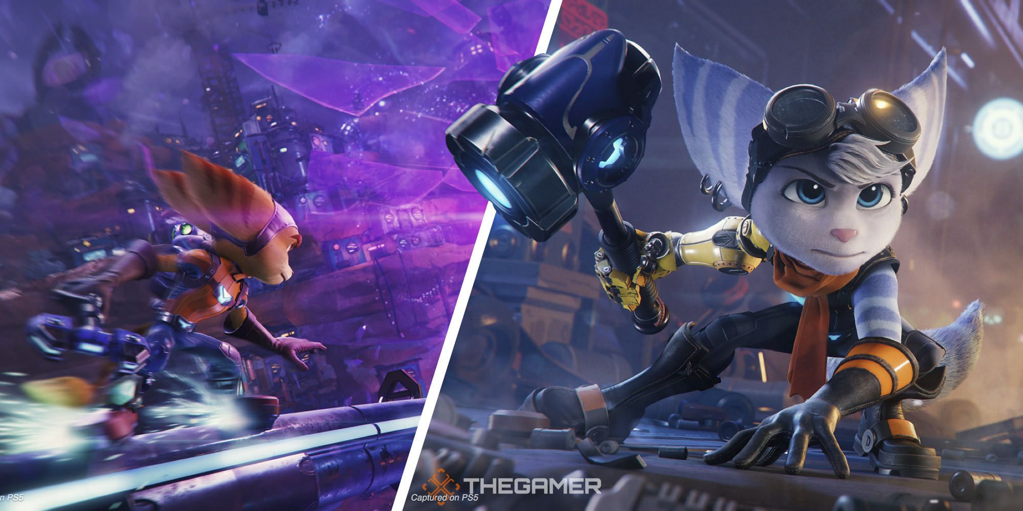 Split image of Ratchet and Clank