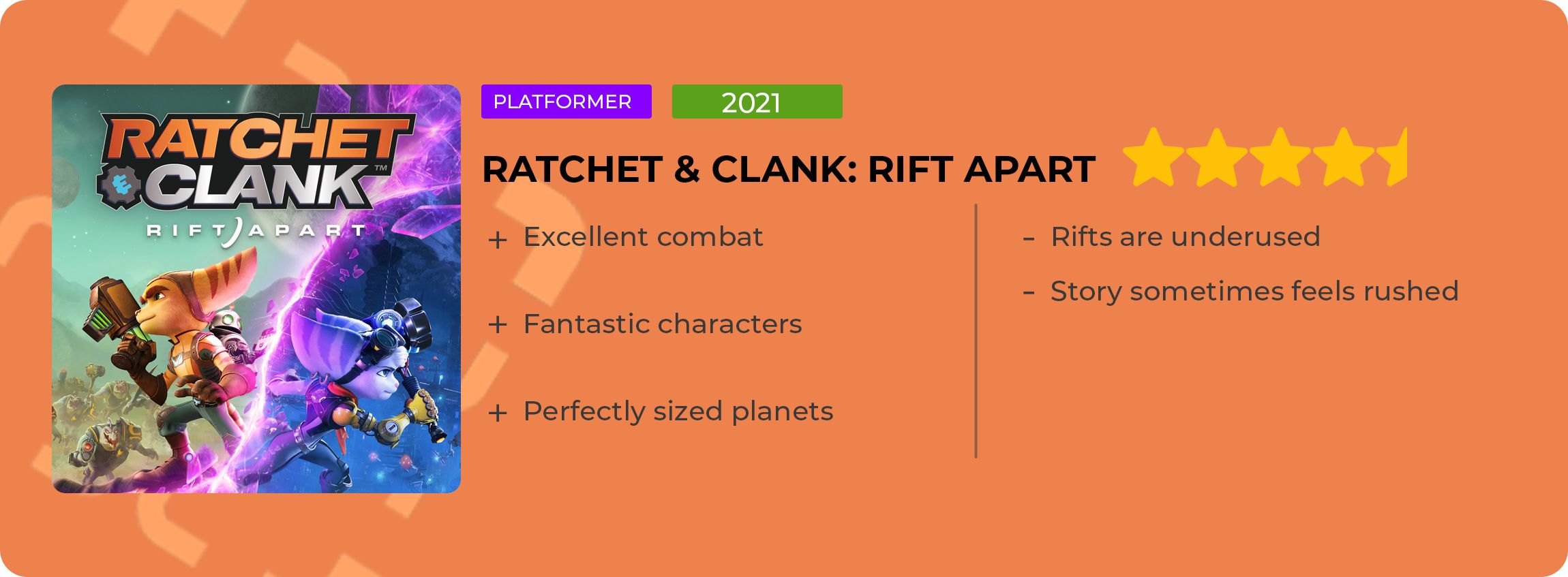 Ratchet and Clank Rift Apart Review Scorecard