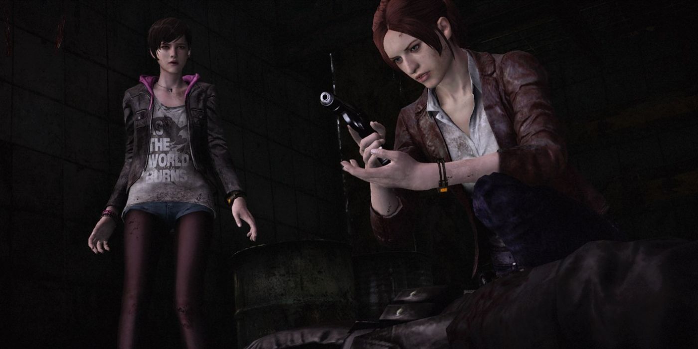 Resident Evil Revelations 2 Screenshot Of Moira Burton and Claire Redfield