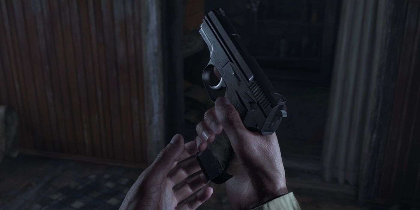Resident Evil Village Screenshot Of Ethan Winters Reloading