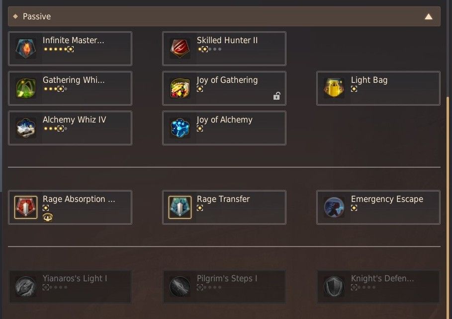 passive abilities for shai class in bdo