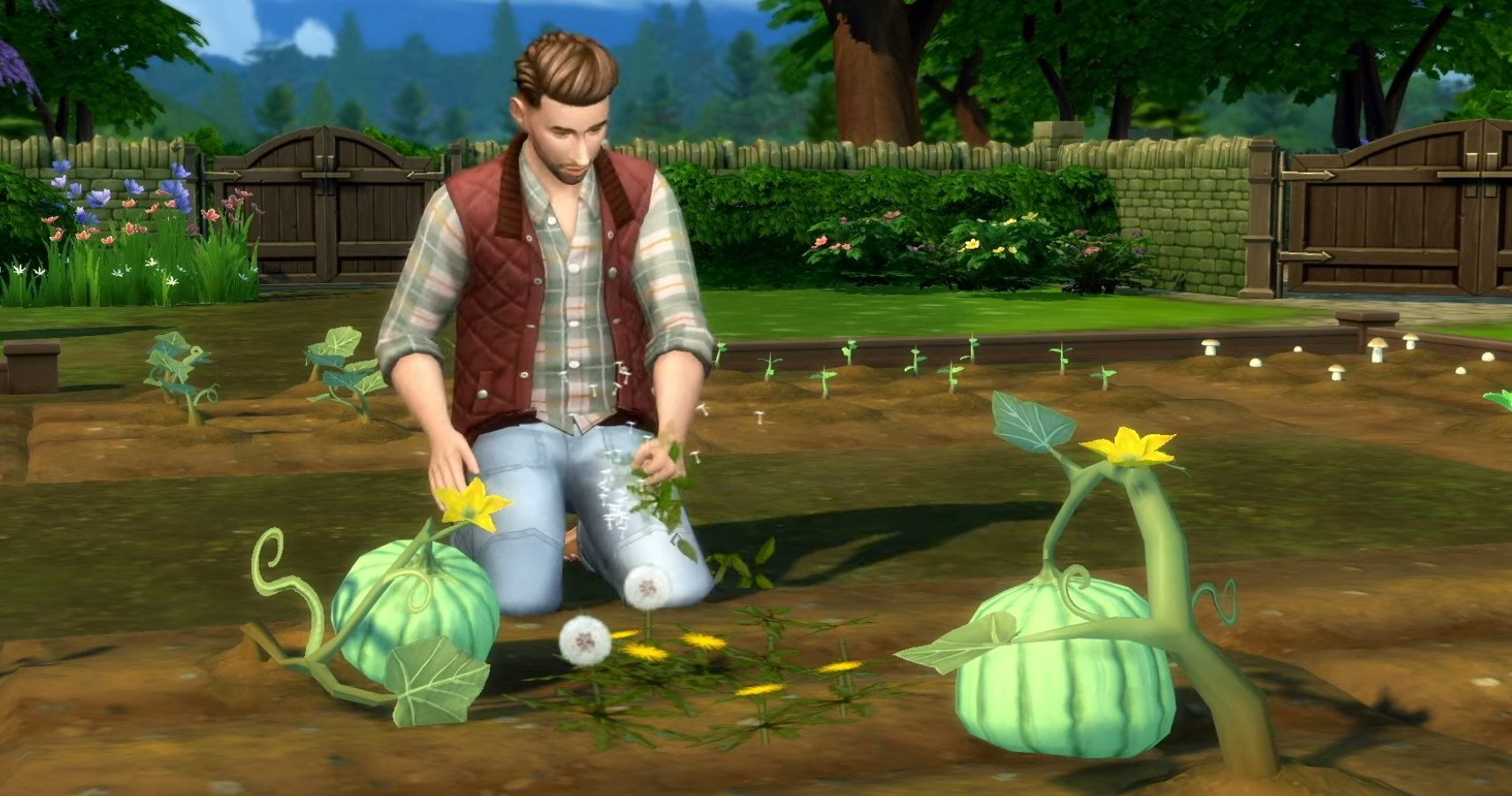 A sim growing crops