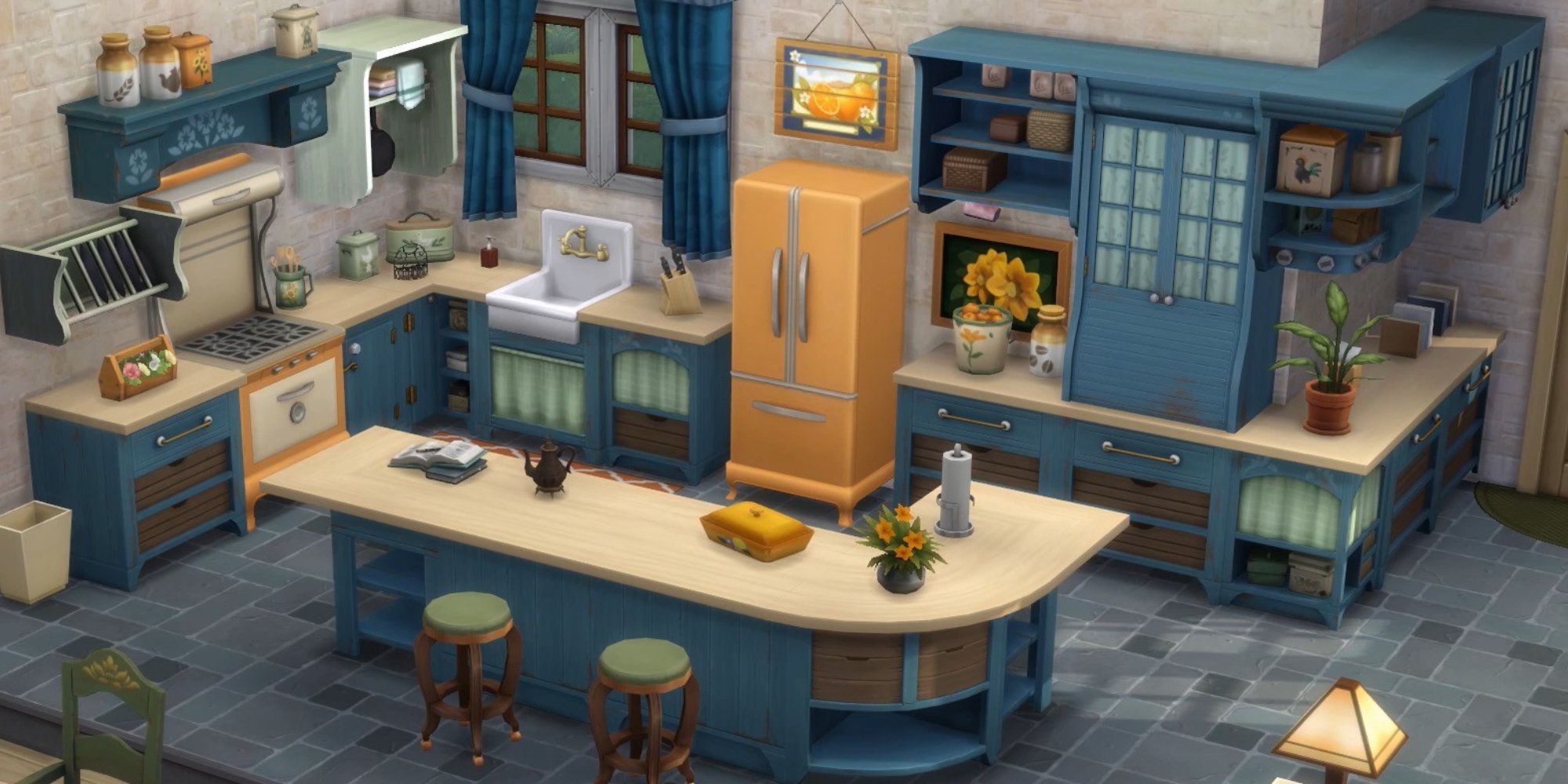 Sims 4 country kitchen kit kitchen design using all items
