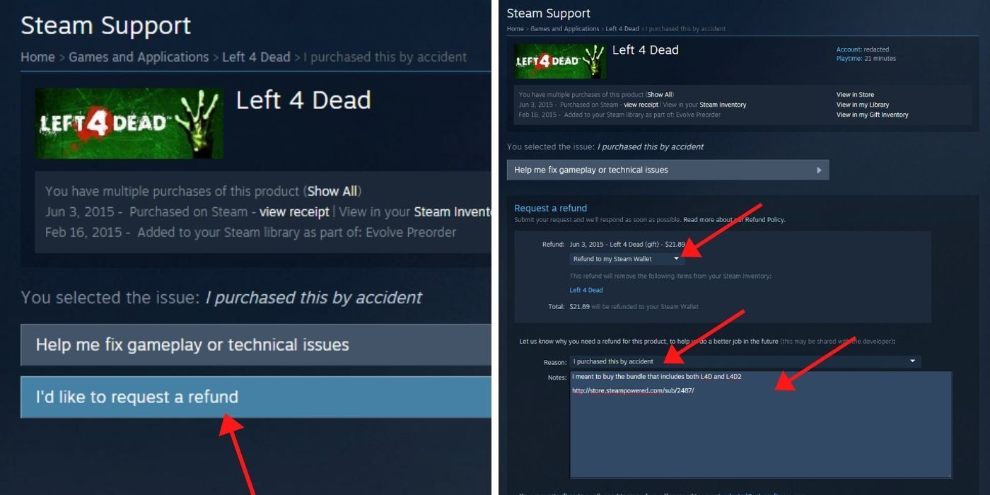 steam refunds