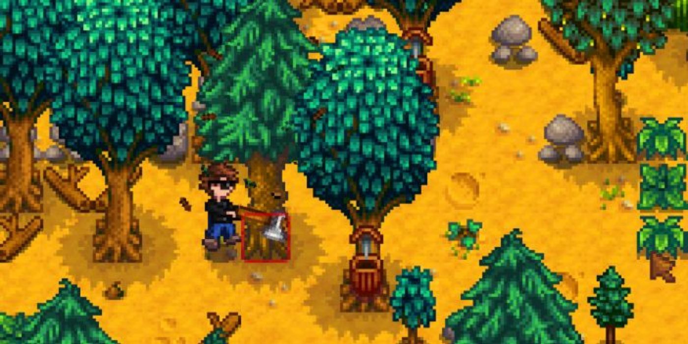 Stardew Valley Chopping A Tree