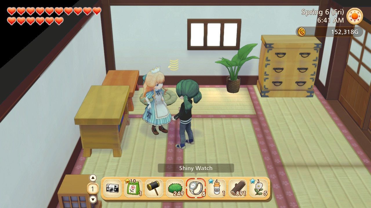 Story of Seasons Pioneers of Olive Town giving Felicia a gift