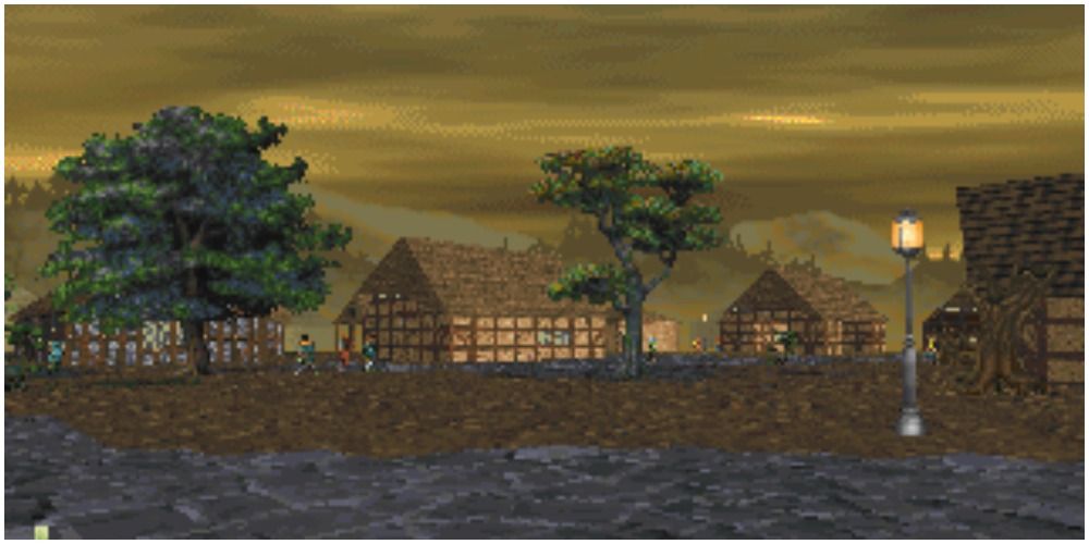 The Elder Scrolls Daggerfall Town at Sunset