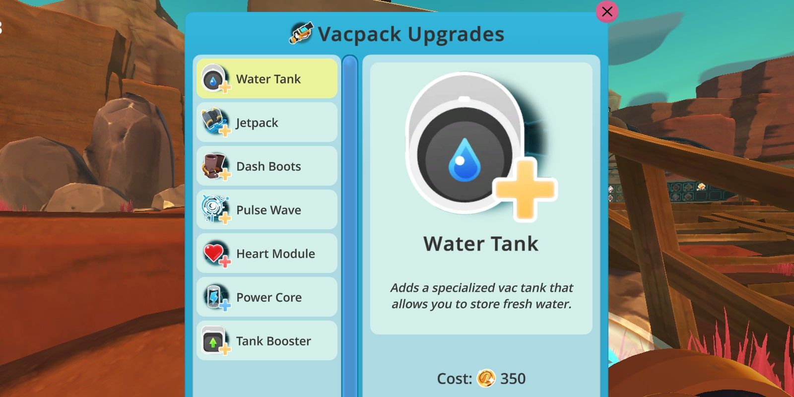 Vacpack purchase station in Slime Rancher
