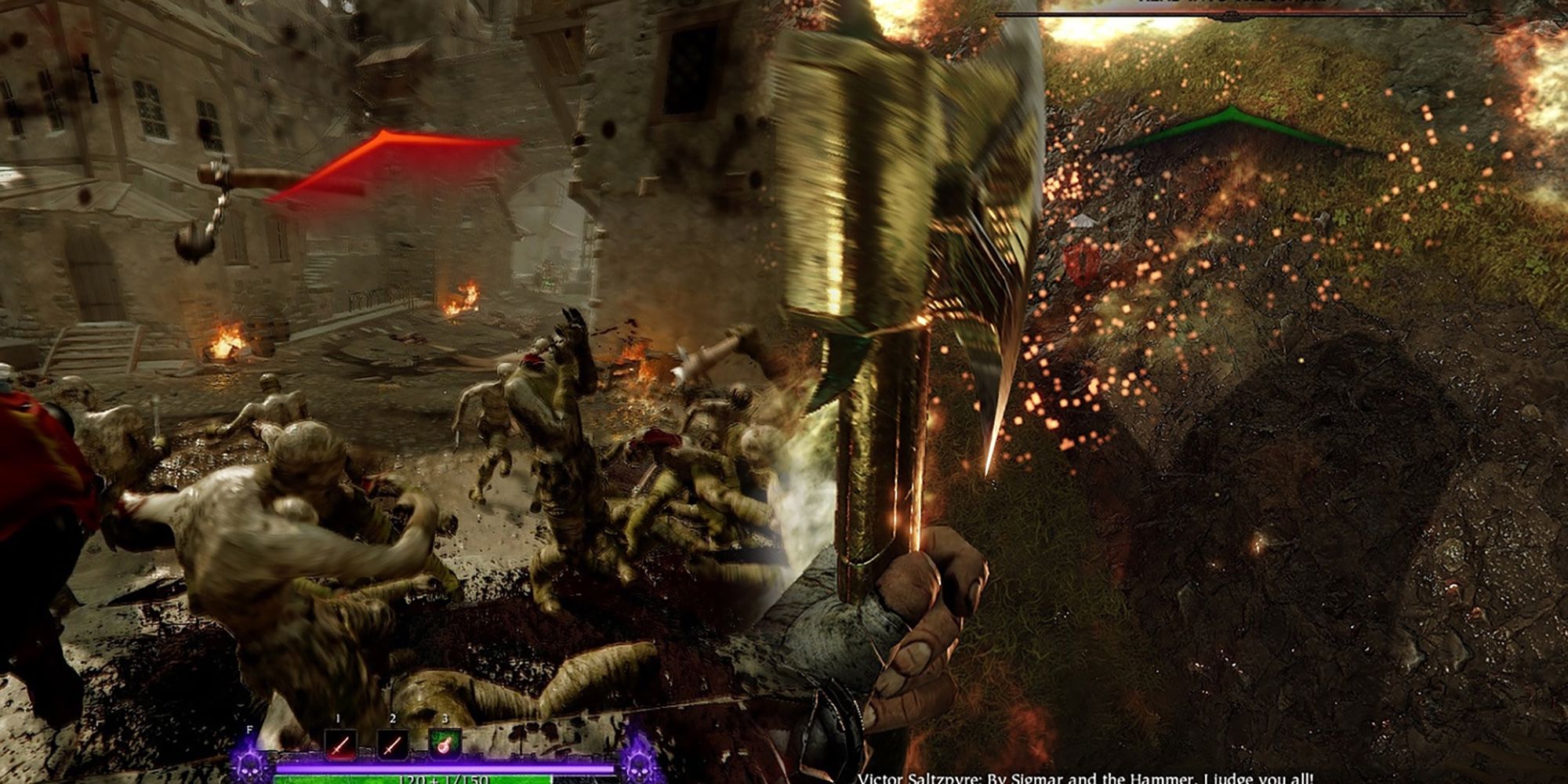 Warhammer Vermintide 2 - What The Normal Damage Indicator Looks Like And How The Friendly Fire One Looks Different