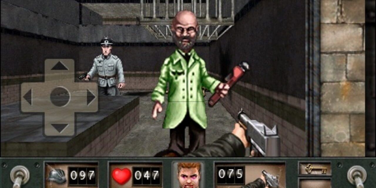 The player aiming at a scientific who is holding a wrench.
