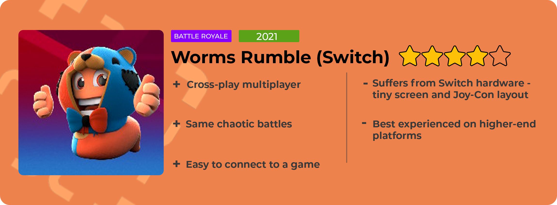 Worms Rumble Switch Rating