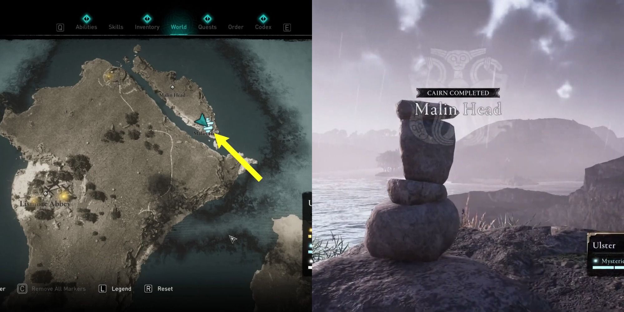 Malin Head cairn in Assassin's Creed Valhalla