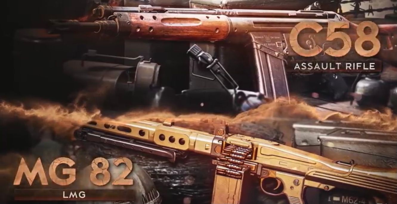 The C58 assault rifle and MG 82 LMG from Season Four of Call of Duty