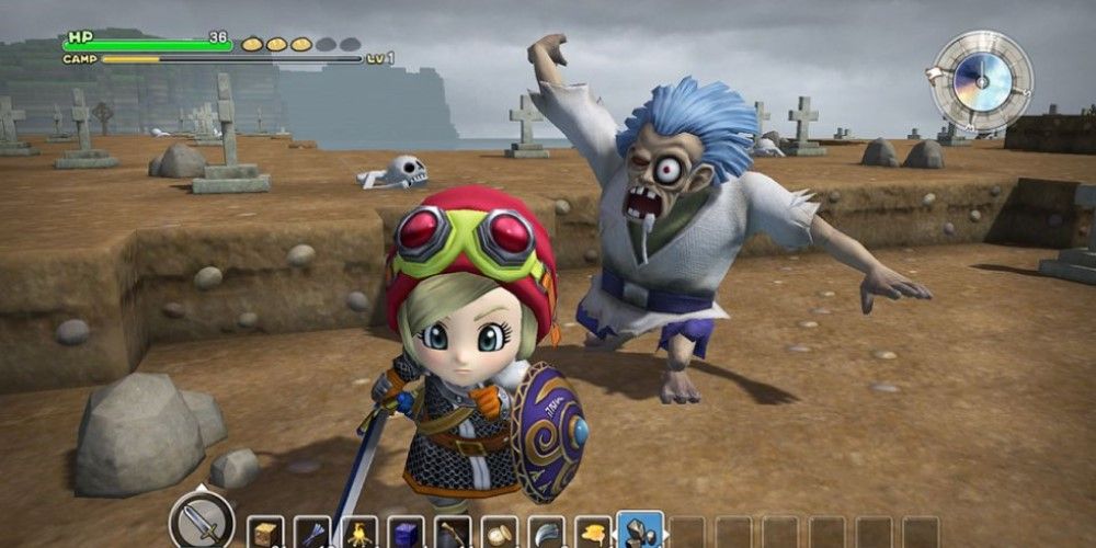 Taking damage in Dragon Quest Builders 2
