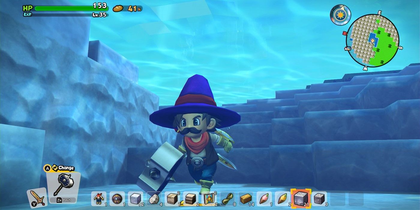 Swimming in Dragon Quest Builders 2