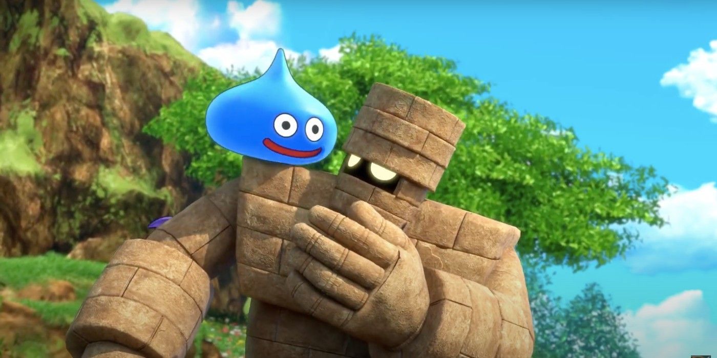 A golem and slime from Dragon Quest Tact's cinematic