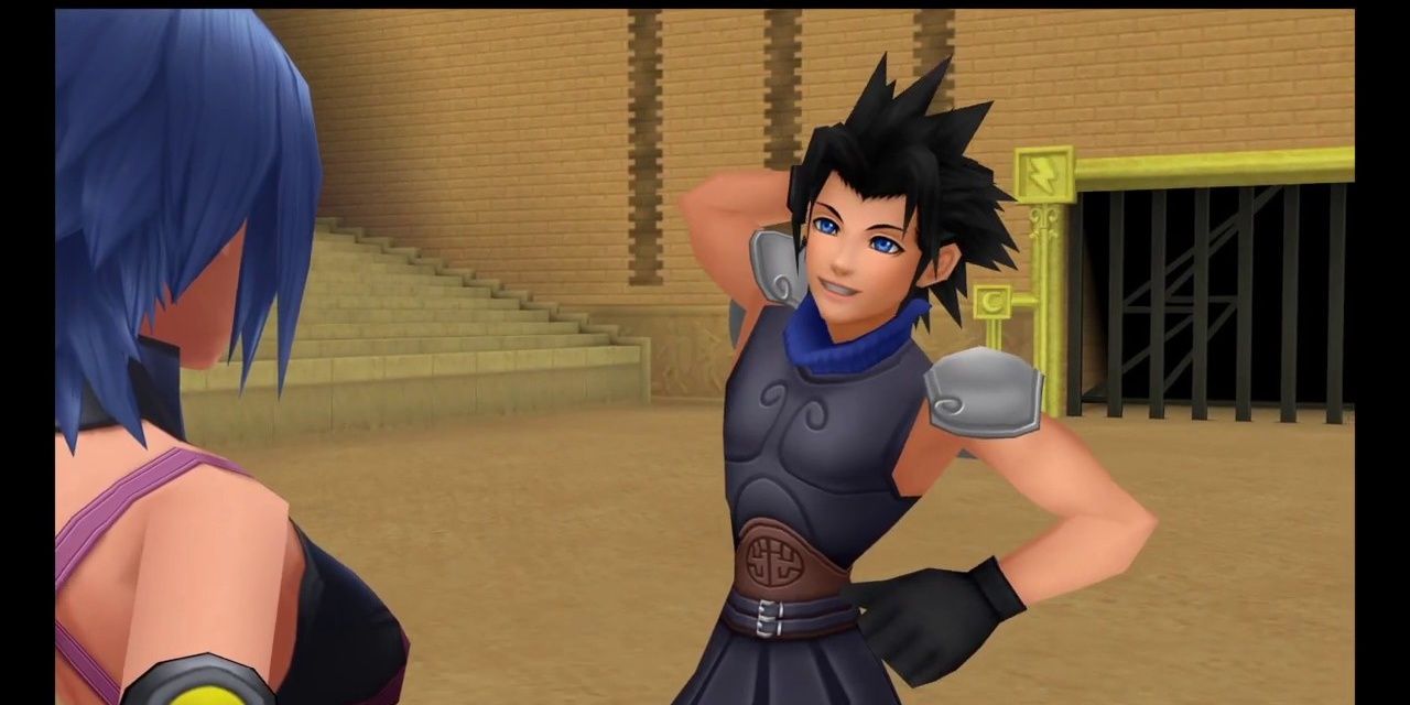 Kingdom Hearts Birth by Sleep Zack Fair talking to Aqua