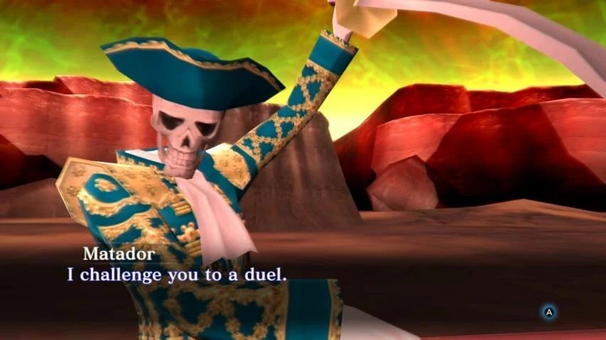 Matador challenging the player to a duel