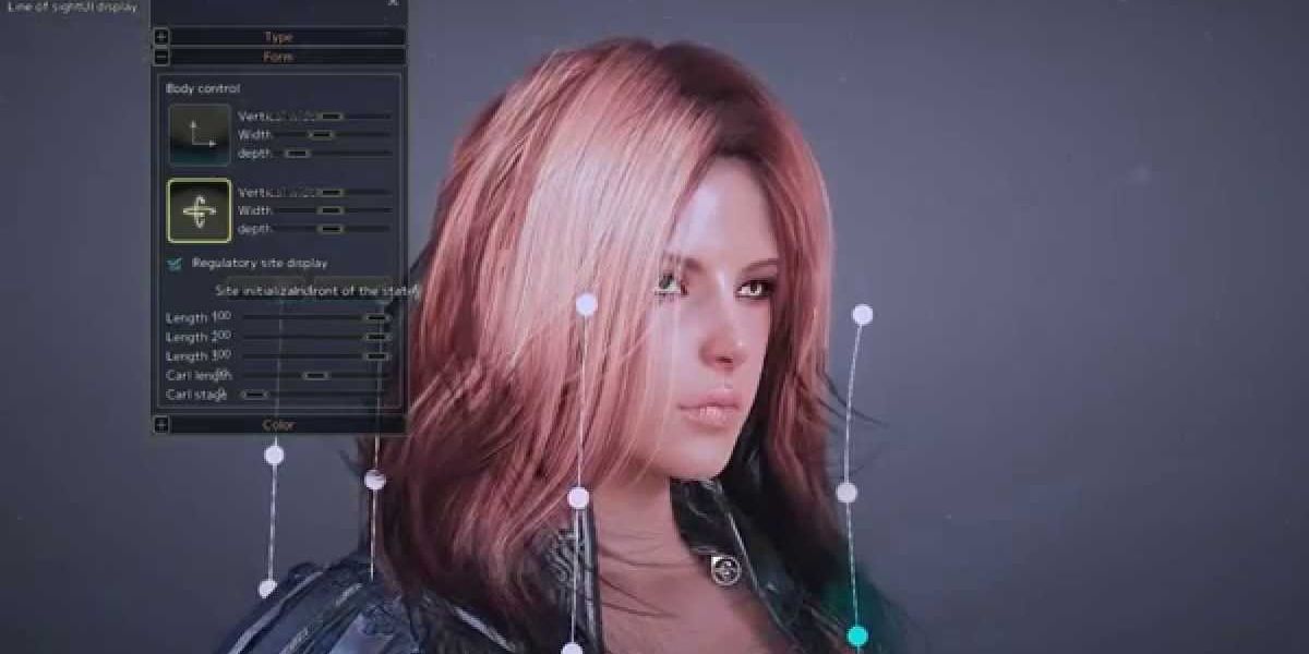 Black Desert Online hair customization screen.