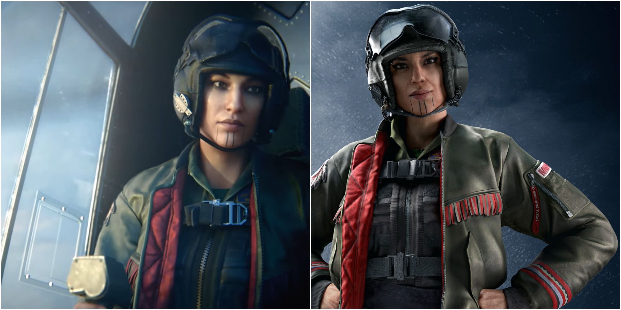 siege split image, two pictures of thunderbird