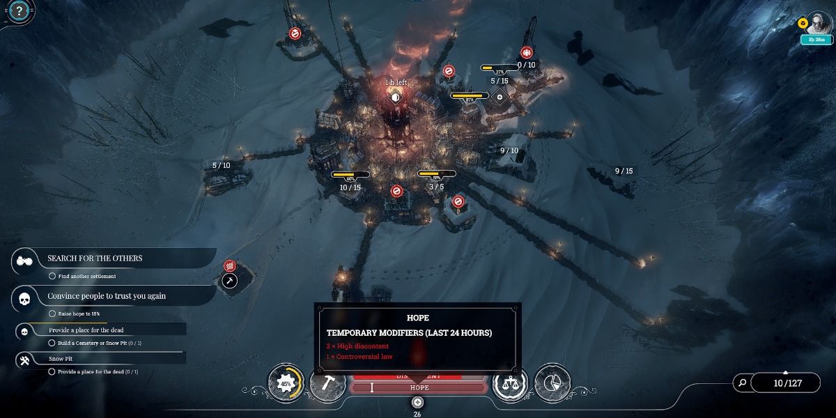 Low Hope frostpunk with city at night