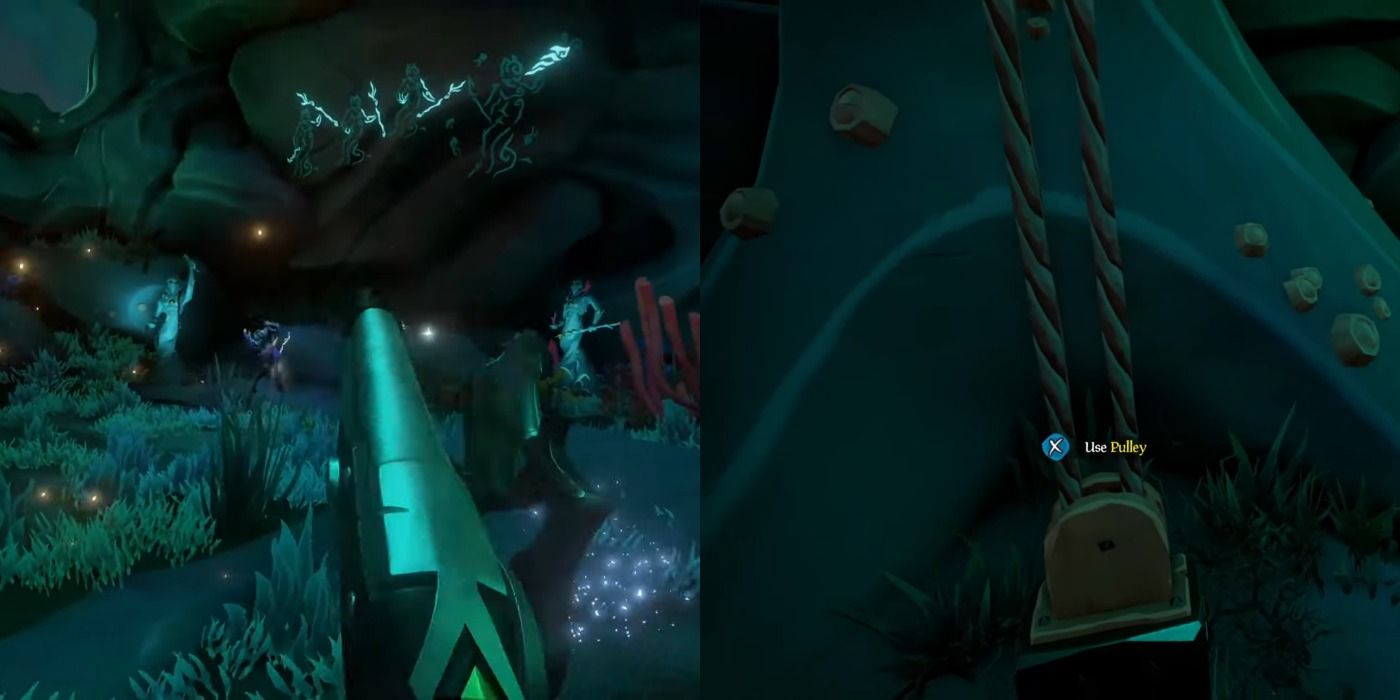 Pulley and enemies in Sea of Thieves Sunken Pearl Tall Tale