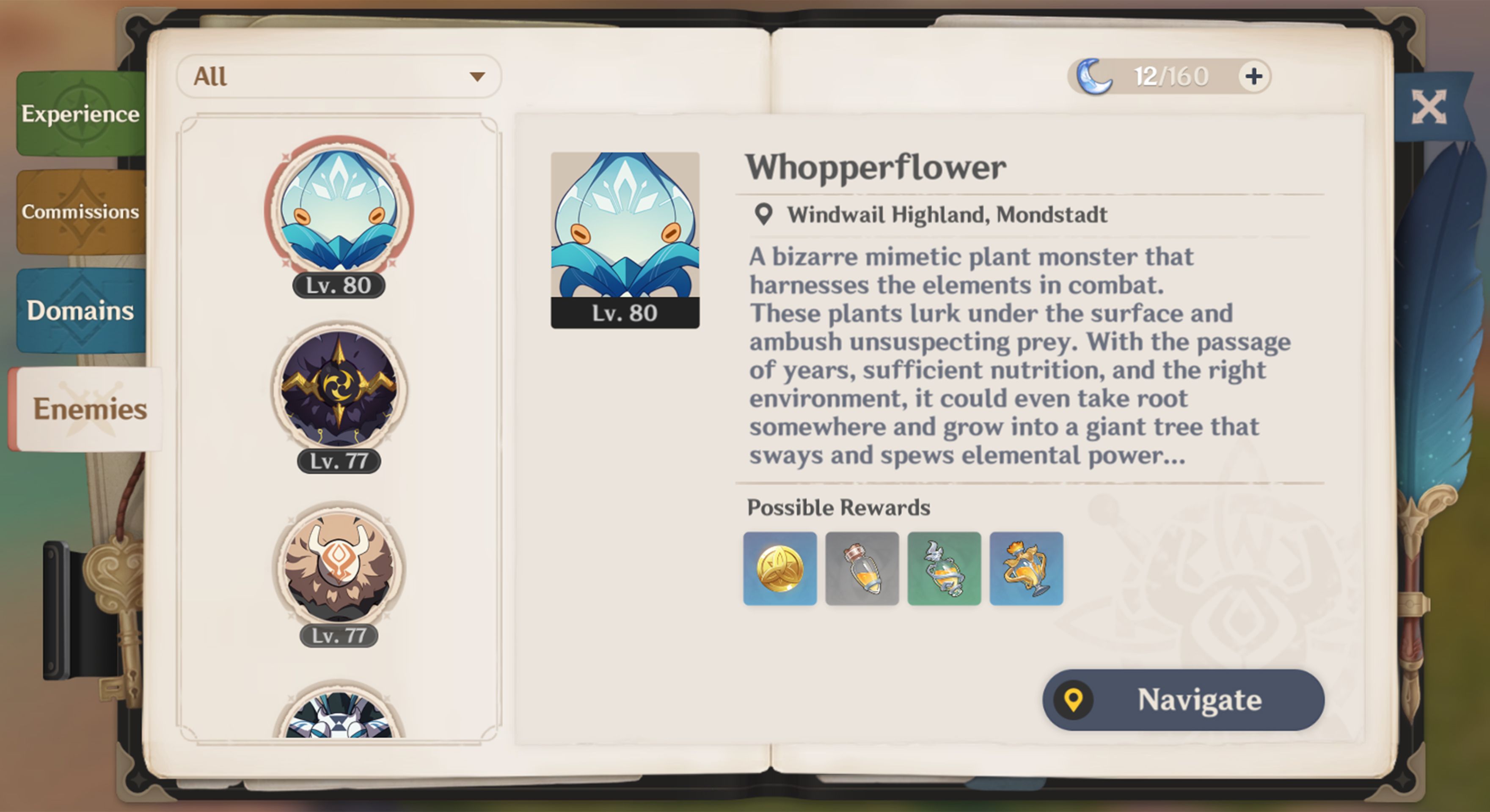 Whopperflower location in Adventurer's Handbook