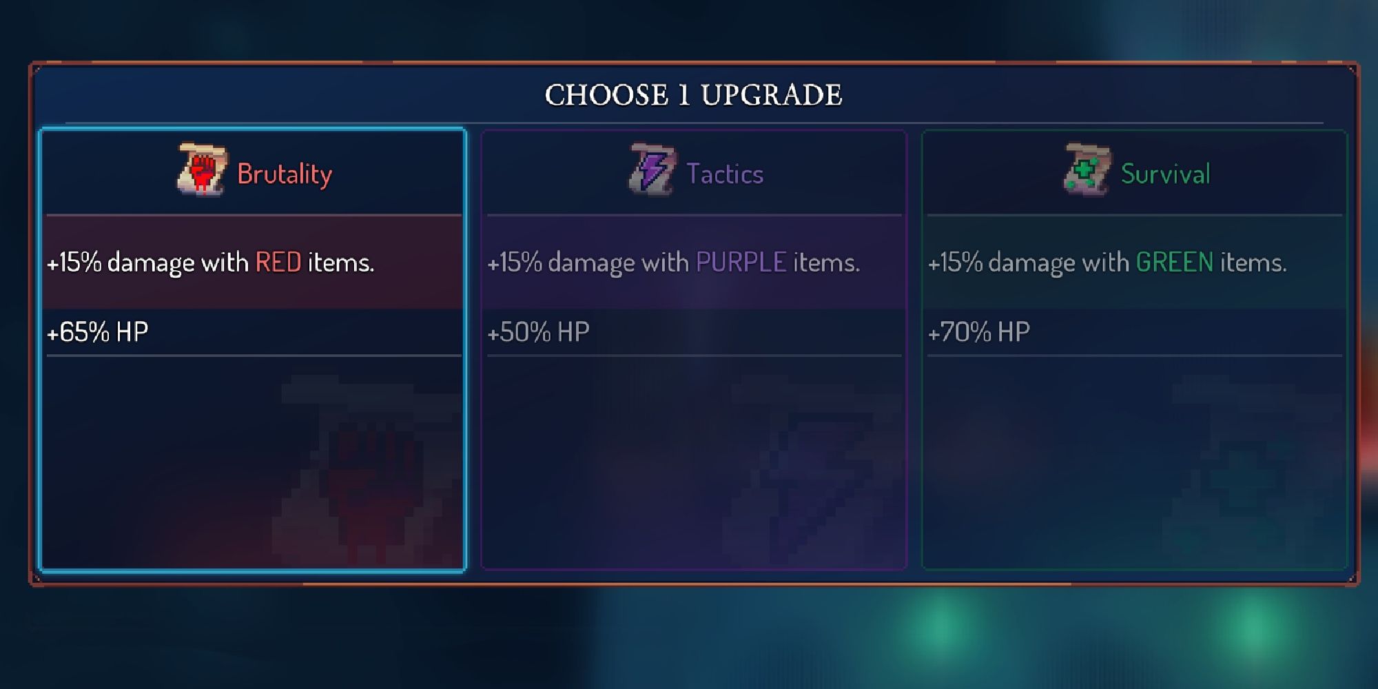 Dead Cells.Scroll Upgrade Options