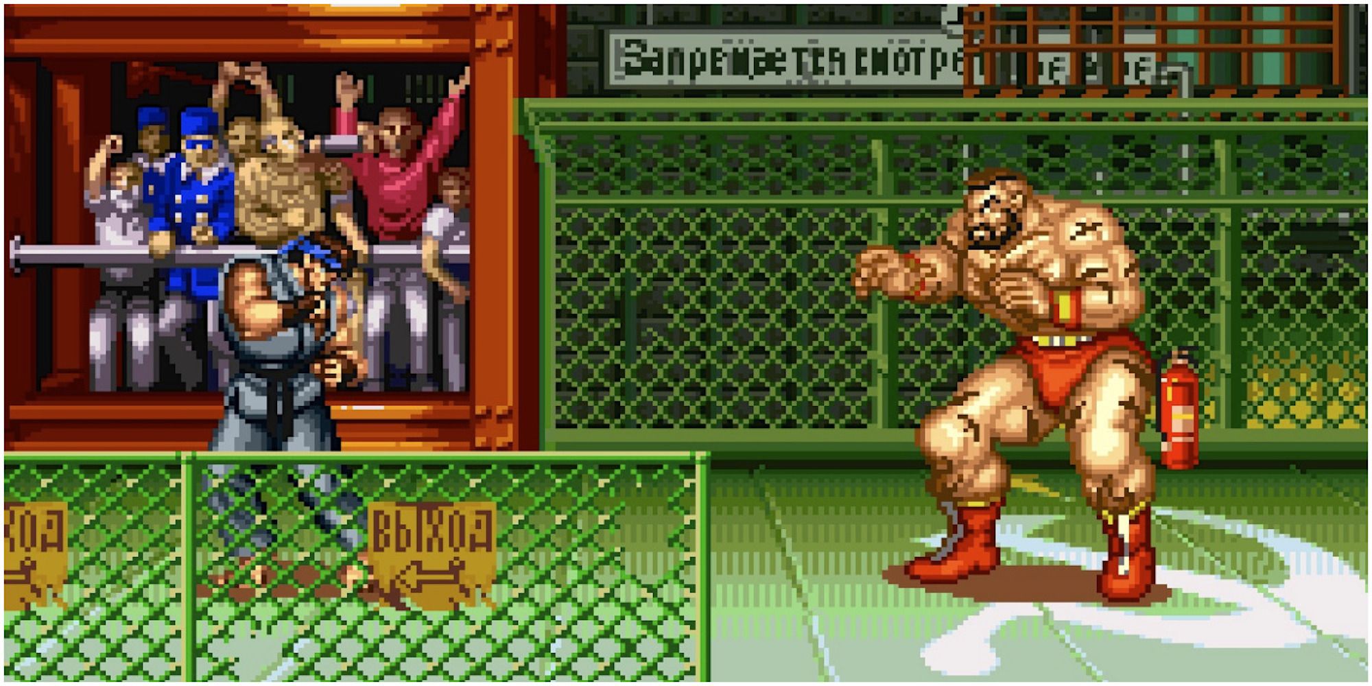 fighting a match in Street Fighter II
