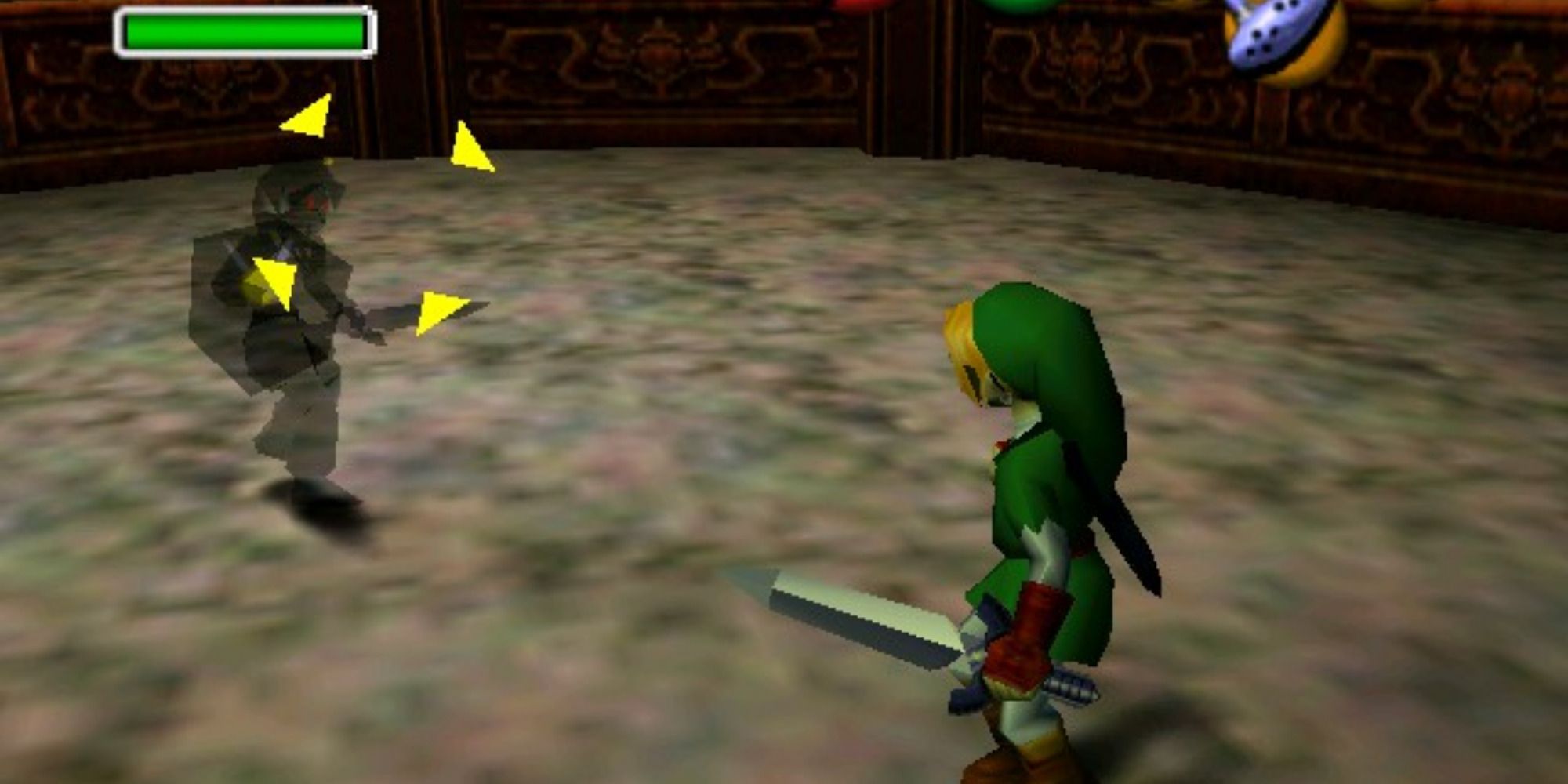 Fighting enemies in The Legend Of Zelda: Ocarina Of Time