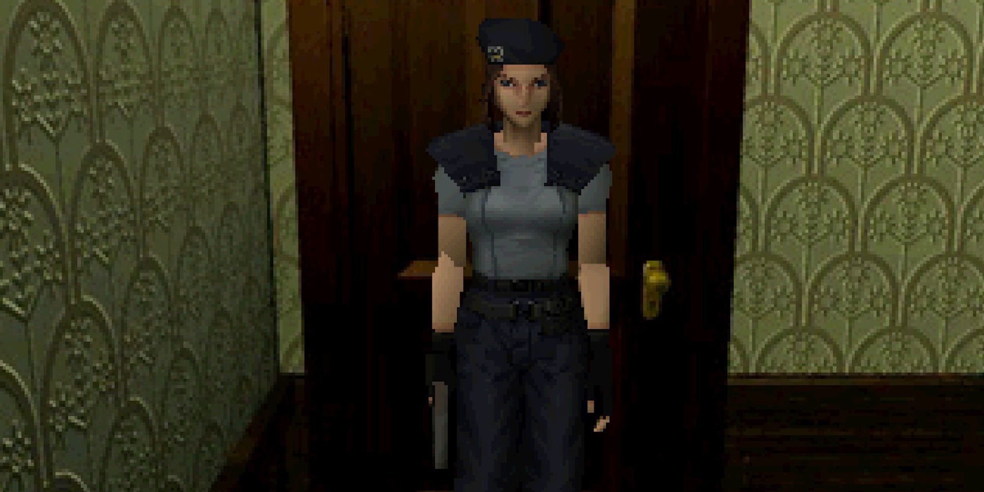 Jill from Resident Evil 1 in spencer mansion