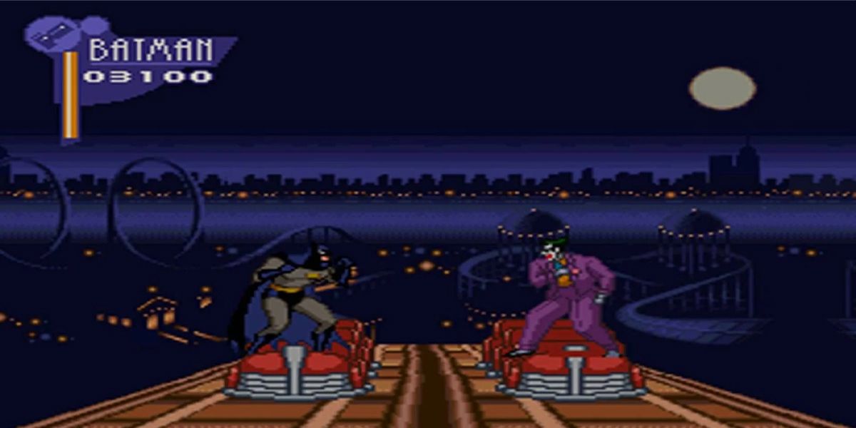 Batman battles the Joker in Adventures Of Batman And Robin