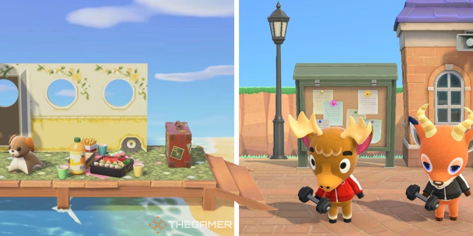 Split image of islands in Animal Crossing New Horizons