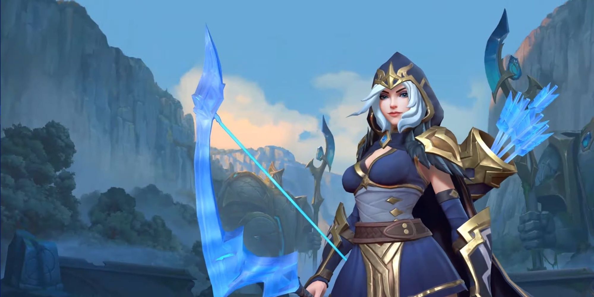 Ashe Standing In Summoner's Rift With Bow and Arrow