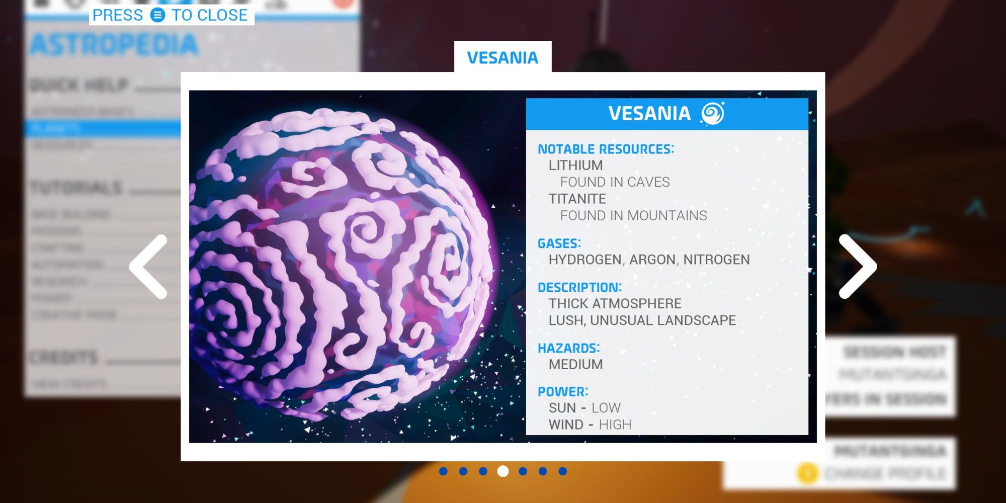 Astroneer Vesania Info