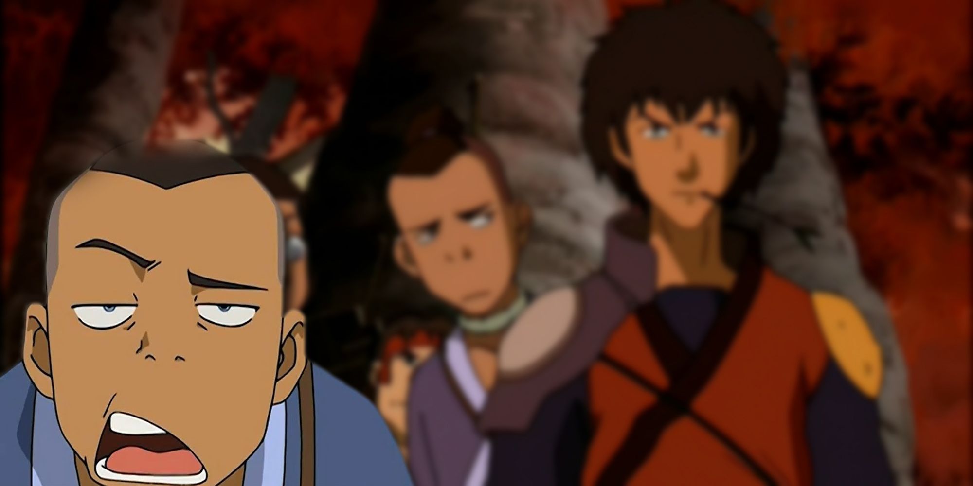 Avatar The Last Airbender - PNG Of Sokka Looking Unconvinced Overlaid On Image Of Sokka Glaring At Jet